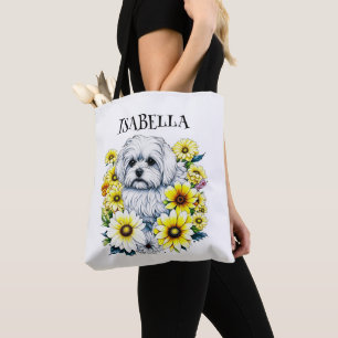 Personalised Cute Cartoon Maltese Tote Bag