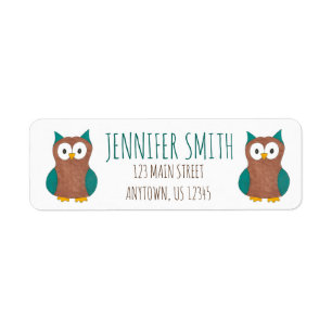 Personalised Cute Cartoon Owl Bird Address Labels