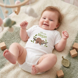 Personalised Cute Cartoon Sloth Baby Bodysuit