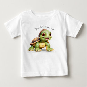 Personalised Cute Cartoon Turtle Baby T-Shirt