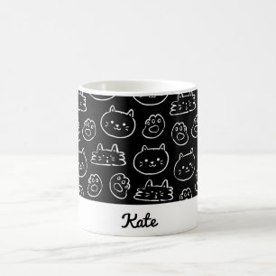 Personalised cute cat coffee mug
