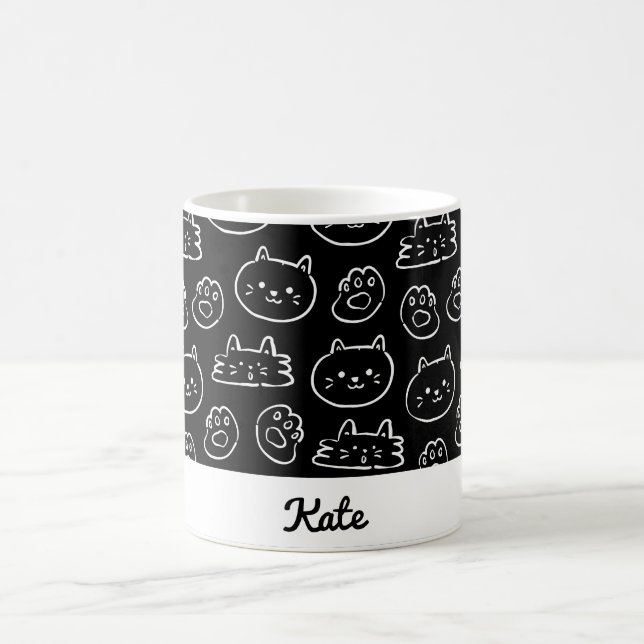 Personalised cute cat coffee mug (Center)