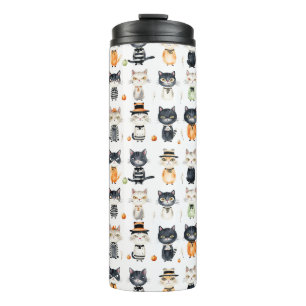 Personalised Cute Cat illustrated Tumblers