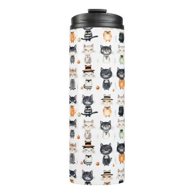 Personalised Cute Cat illustrated Tumblers (Front)