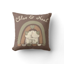 Personalised Cute Cat Love Rainbow Valentines Day