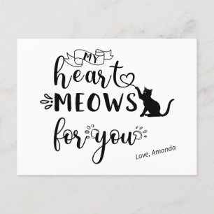 Personalised Cute Cat Lover Gift Holiday Postcard