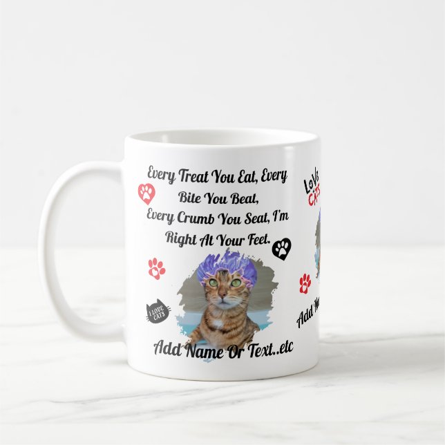 Personalised Cute Cat Mug for Cat Lovers - Funny  (Left)