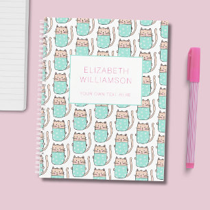Personalised Cute Cat pattern Notebook