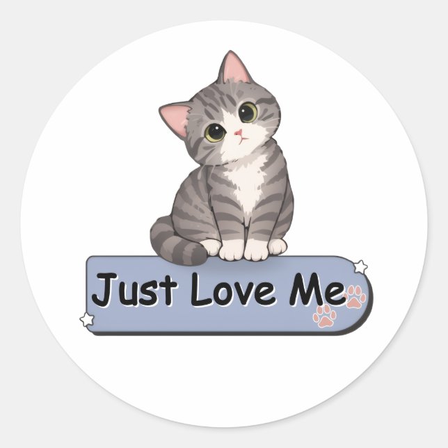 Personalised Cute Cat Sticker  (Front)