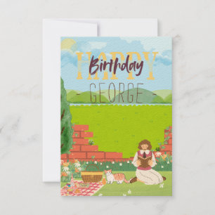 Personalised Cute Cat-tage Picnic Birthday Wishes