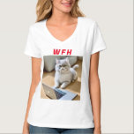 Personalised Cute Cat WFH Womens V-Neck T-Shirt<br><div class="desc">Unique gifts for all occasions!

Personalised “Work From Home” Cute Cats Women’s V-Neck T-Shirt created as a unique memorable gifts for birthdays,  wedding,  anniversary or simply a reward to yourself or your love one!</div>