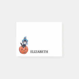 Personalised Cute Cat with Pumpkin Post-it Notes