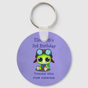 Personalised Cute Chibi Turtle Birthday Favour Key Ring