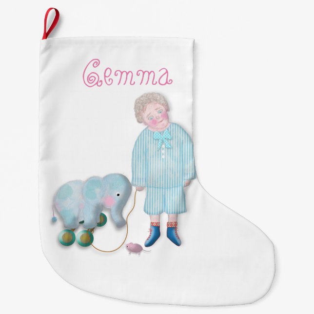 Personalised cute children Christmas Stocking (Front)
