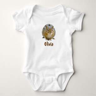 Personalised Cute Chipmunk Baby Bodysuit