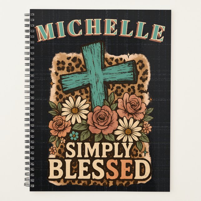 Personalised Cute Christian Simply Blessed Planner (Front)