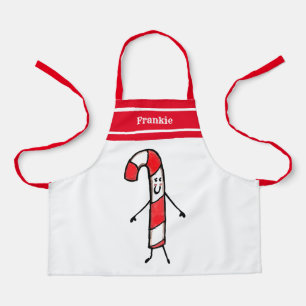 Personalised Cute Christmas Candy Cane Apron