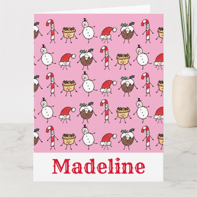 Personalised Cute Christmas Characters Card (Front)