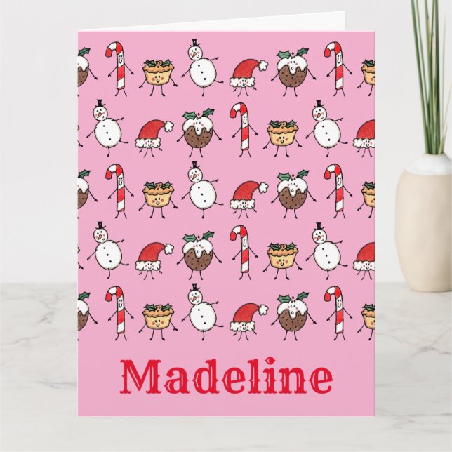 Personalised Cute Christmas Characters Card (Front)