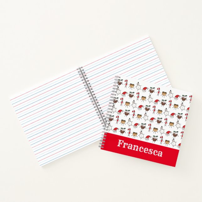 Personalised Cute Christmas Characters Notebook (Inside)