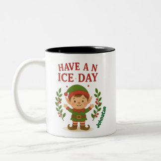  Personalised Cute Christmas Elf Mug 