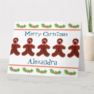 Personalised Cute Christmas Gingerbread Man  Card