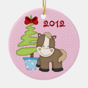 Personalised Cute Christmas Horse Ornament