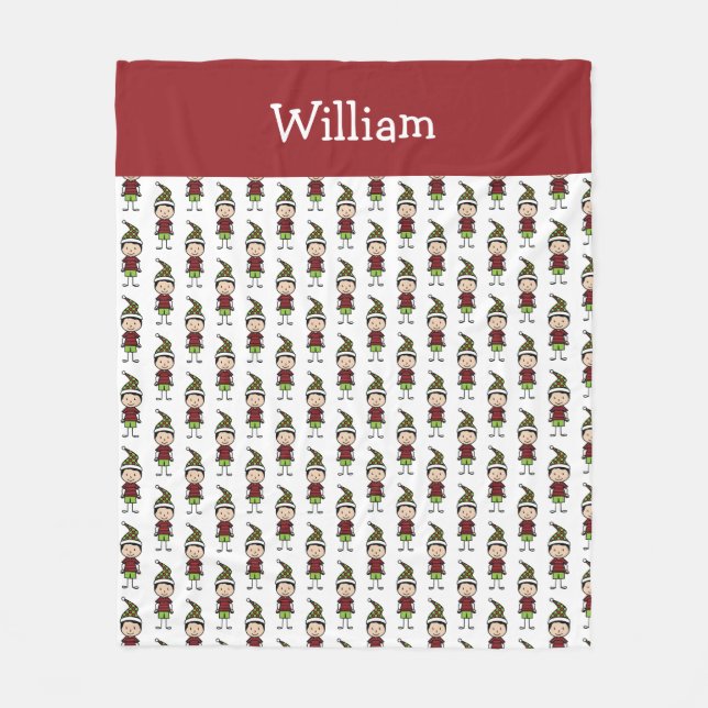 Personalised Cute Christmas Kids Fleece Blanket (Front)