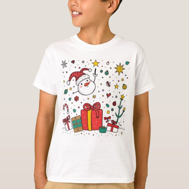 personalised cute Christmas kids t-shirts (Front)