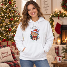 Personalised Cute Christmas Kitten Hoodie