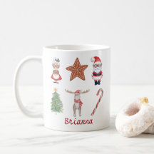 Personalised Cute Christmas Mug Santa Mrs. Claus 