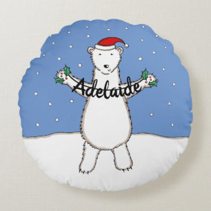 Personalised Cute Christmas Polar Bear Cushion