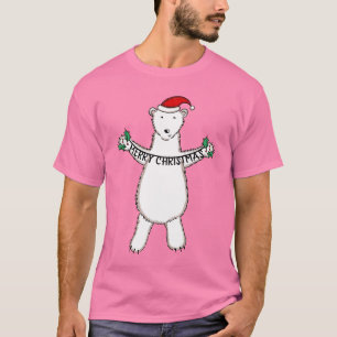 Personalised Cute Christmas Polar Bear T-Shirt