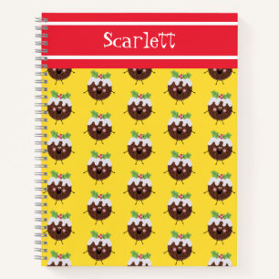Personalised Cute Christmas Pudding Notebook