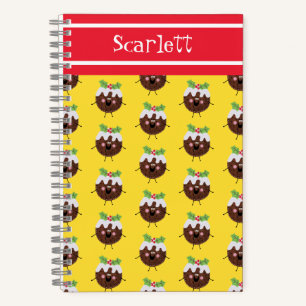 Personalised Cute Christmas Pudding Notebook