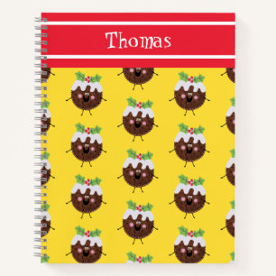 Personalised Cute Christmas Pudding Notebook