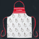 Personalised Cute Christmas Snowman Apron<br><div class="desc">This personalised Christmas apron features a cute Christmas snowman illustration.</div>