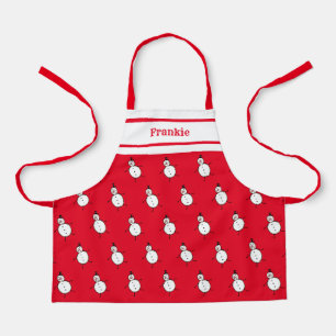 Personalised Cute Christmas Snowman Apron