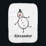Personalised Cute Christmas Snowman Baby Burp Cloth<br><div class="desc">This personalised Christmas baby burp cloth features the snowman from the 'Christmas Crew'. A group of cute little Christmas characters that love to have fun and make mischief at Christmas.</div>