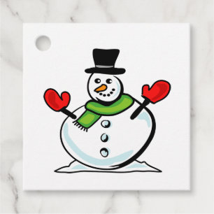 Personalised cute Christmas snowman Holiday gift Favour Tags