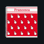 Personalised Cute Christmas Snowman Notebook<br><div class="desc">This personalised Christmas notepad features the Christmas Crew's Snowman Character.</div>