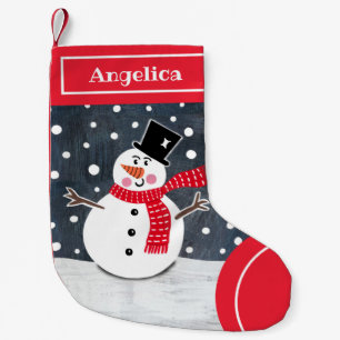 Personalised Cute Christmas Snowman Stocking