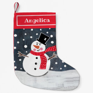 Personalised Cute Christmas Snowman Stocking