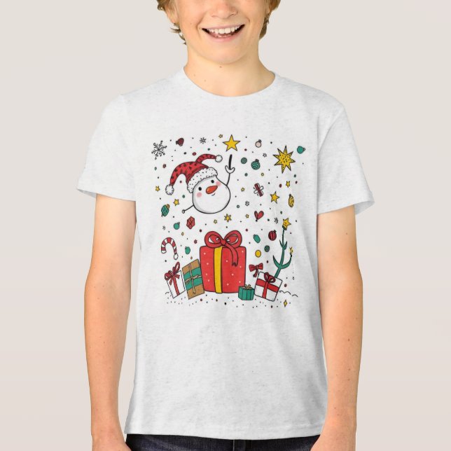 personalised cute Christmas tee for kids (Front)