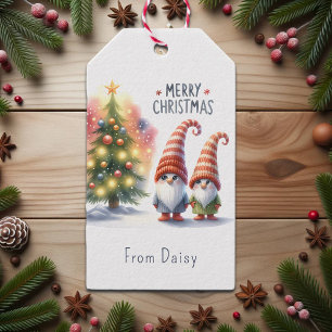 Personalised Cute Christmas Tree & Gnome Party Gift Tags