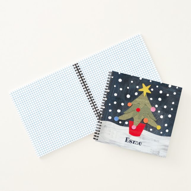 Personalised Cute Christmas Tree Notebook (Inside)