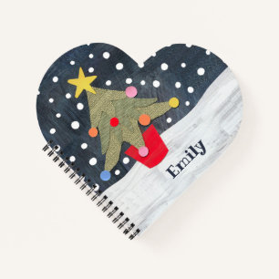 Personalised Cute Christmas Tree Notebook
