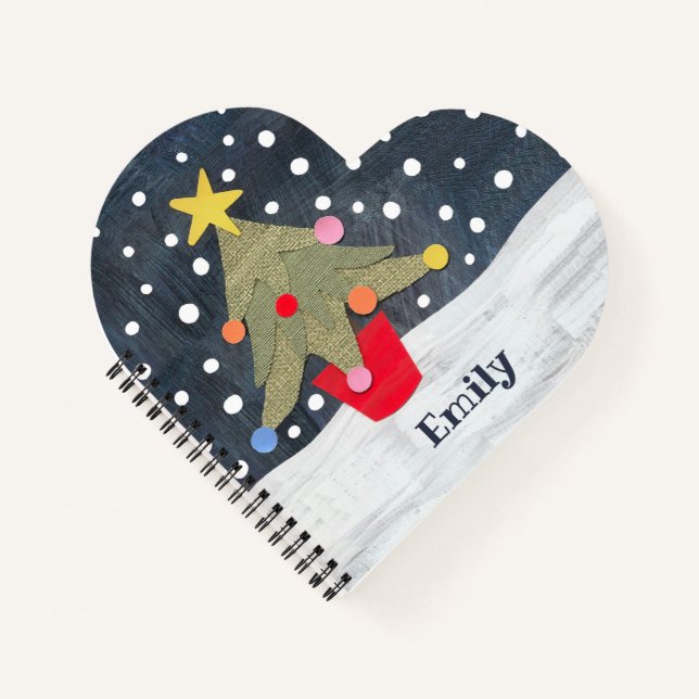 Personalised Cute Christmas Tree Notebook (Front)