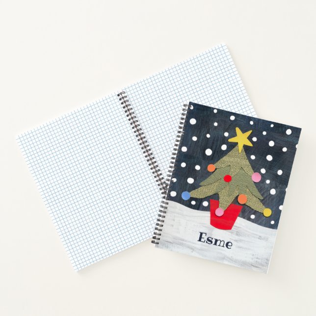 Personalised Cute Christmas Tree Notebook (Inside)