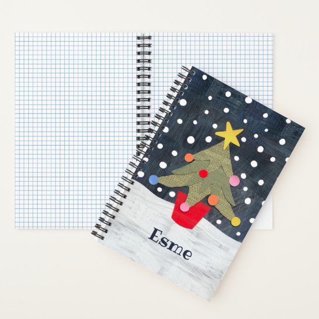 Personalised Cute Christmas Tree Notebook (Inside)